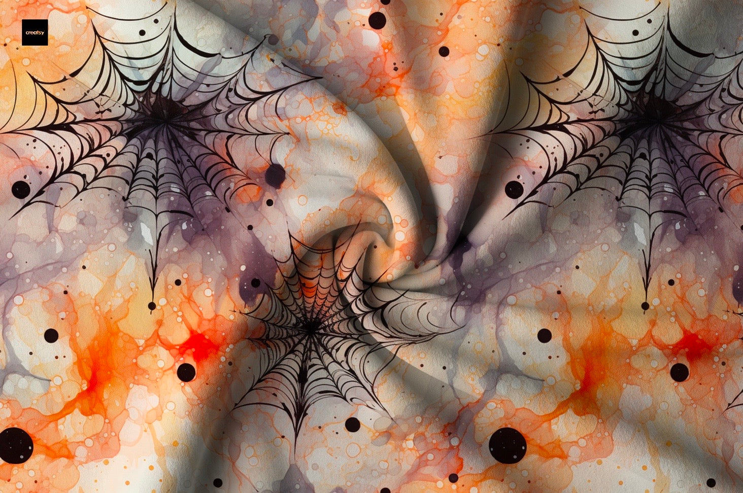 Orange Aquarell Spinnen Halloween Aktuelle Vorbestellung